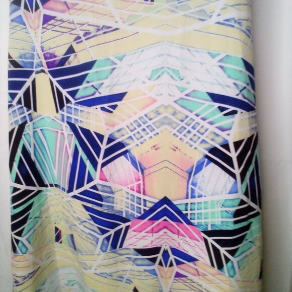 Sugar Lips Dress Women XS Sleeveless Lined Open Back Pattern Colorful - Picture 14 of 15